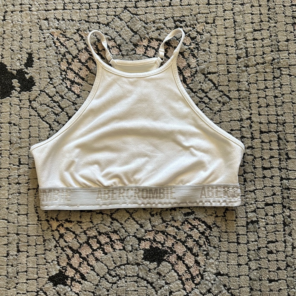 Abercrombie & Fitch White Sports Bra